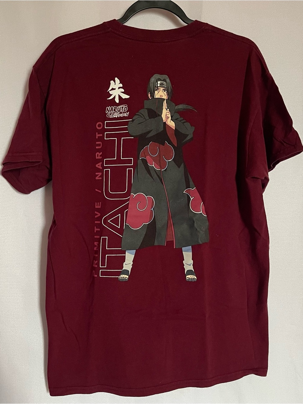 Primitive x Naruto Itachi Graphic Tee - Maroon